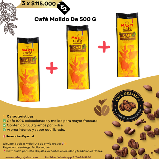 Café Molido De 500 G x 3 bolsas