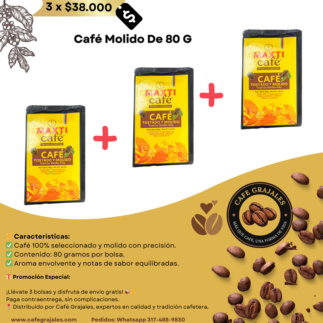 Café Molido De 80 G x 3 bolsas